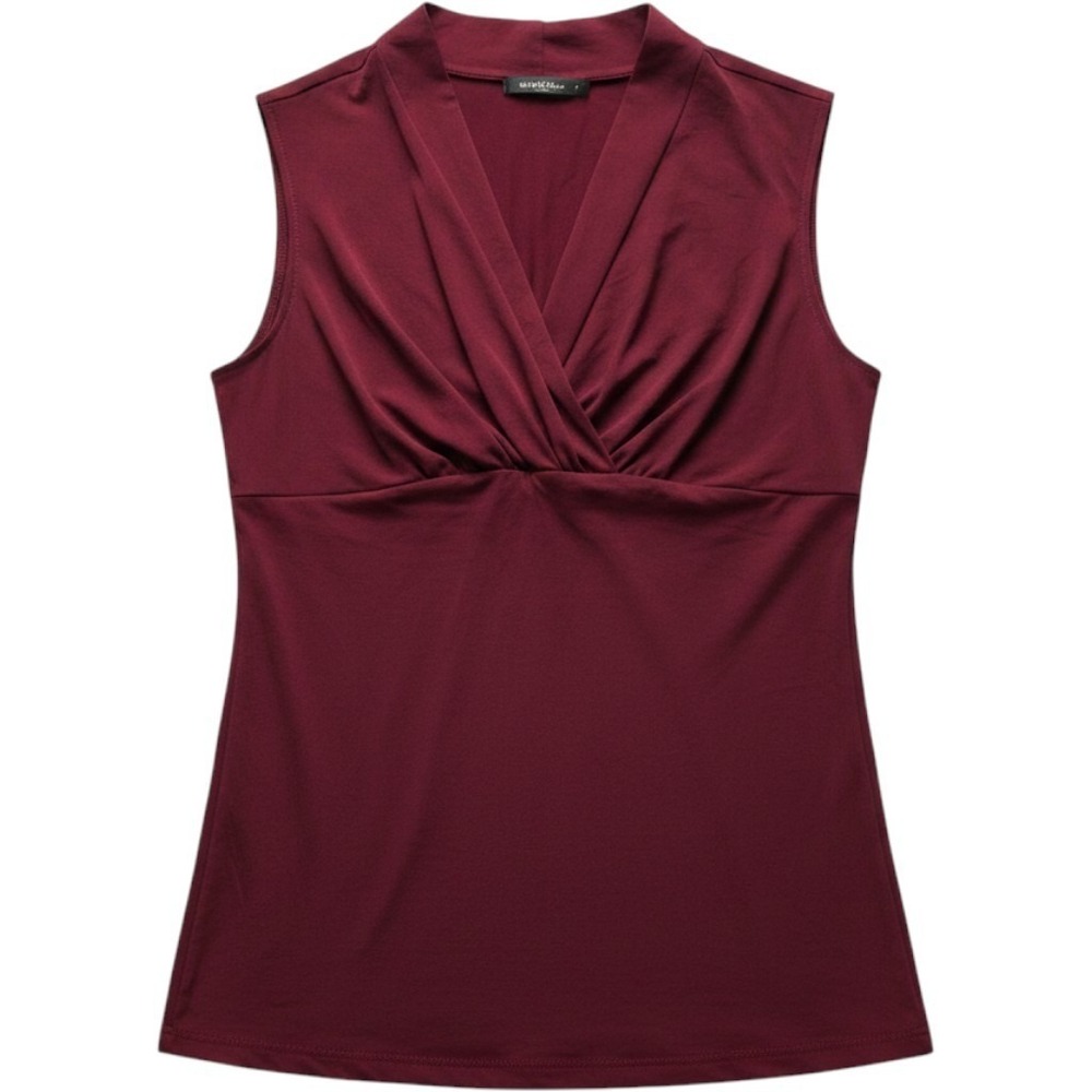 JKLA California Tank Top Womens Medium Red V Neck Sleeveless Twist Front Jersey